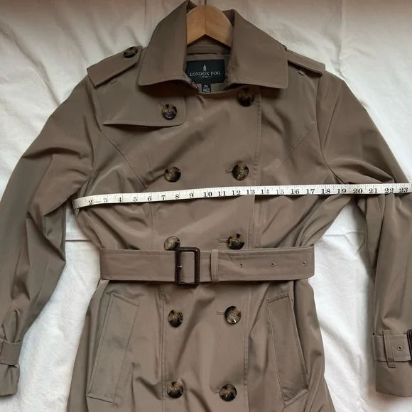 vintage London fog long classic trench double breasted petite medium - Picture 8 of 8